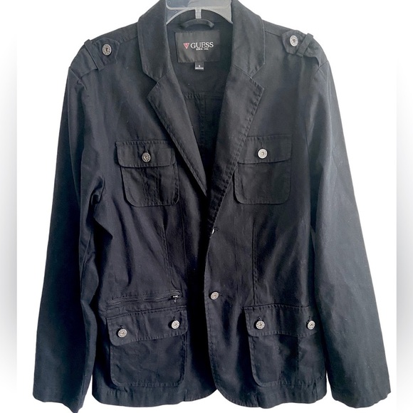 Guess vintage men’s black jacket.  Size small - Picture 1 of 11